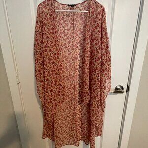American Eagle Outfitters long floral kimono / vest / cardigan / cover-up